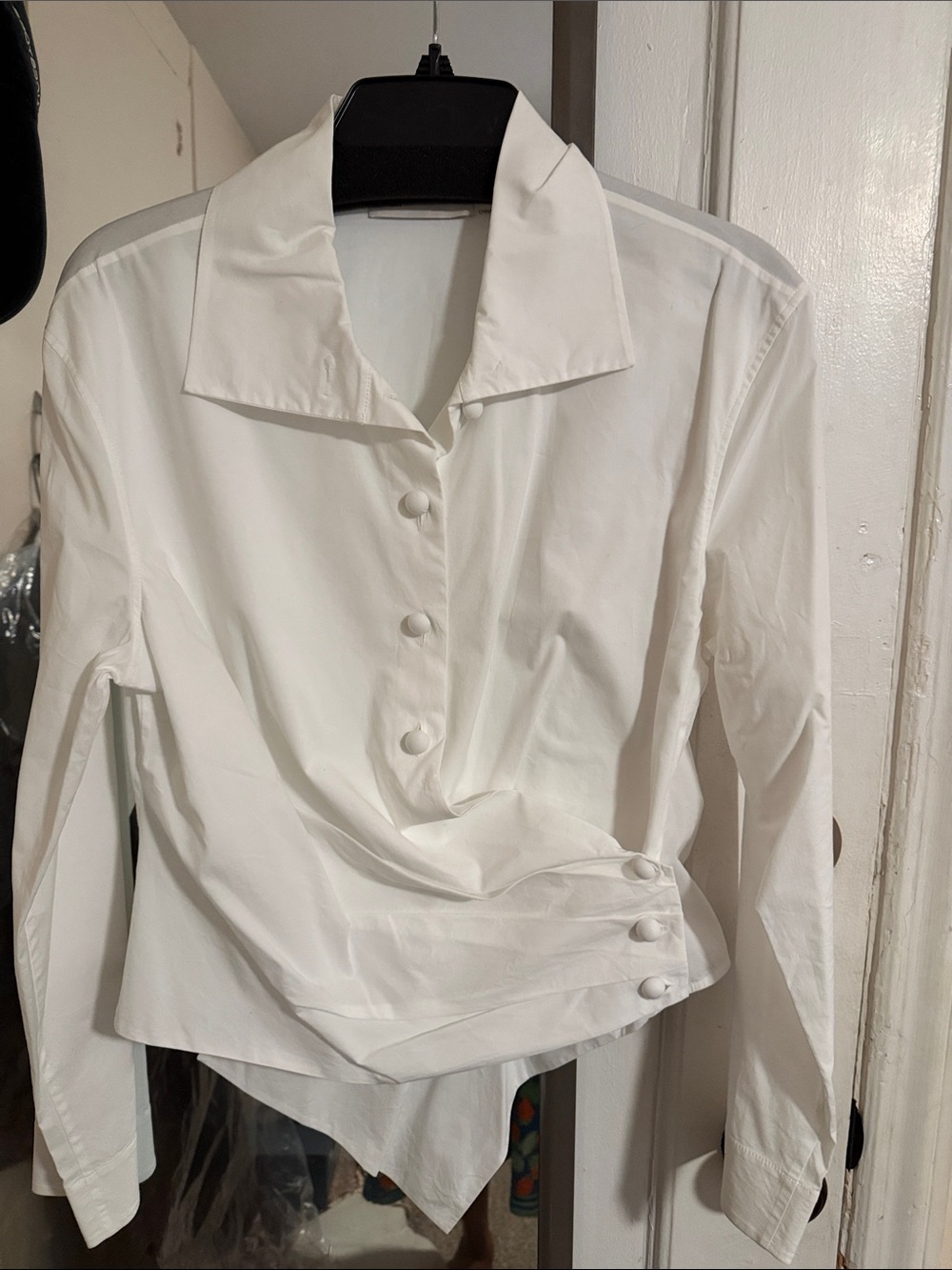 Tory Burch White Button-Front Popover Shirt